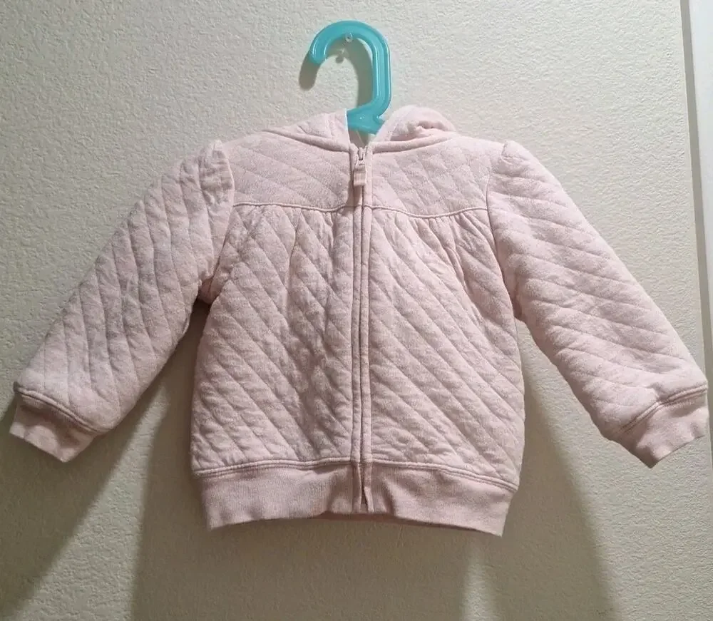 Carter’s Baby Girl Quilted Pink Bear Ear Hooded Jacket 18m